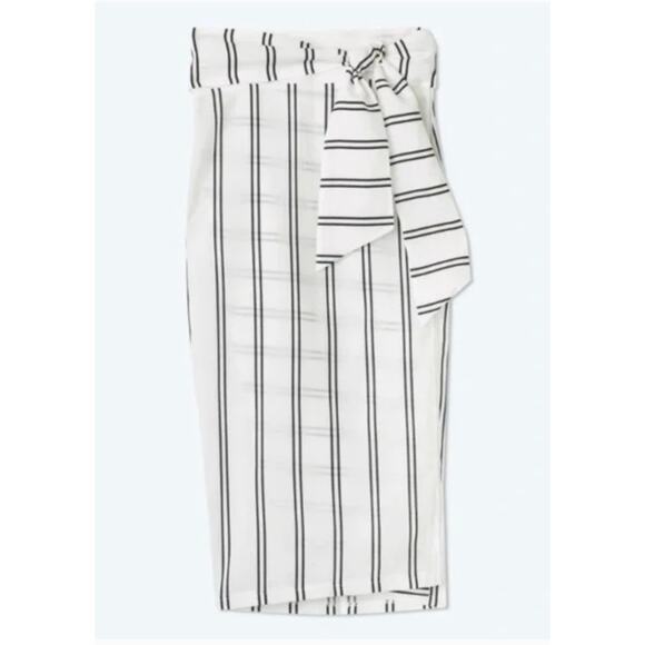 Summersalt Womens XL 1X 2X Easy Breezy Voile Sarong Cover White w/Black Stripes - Picture 1 of 8